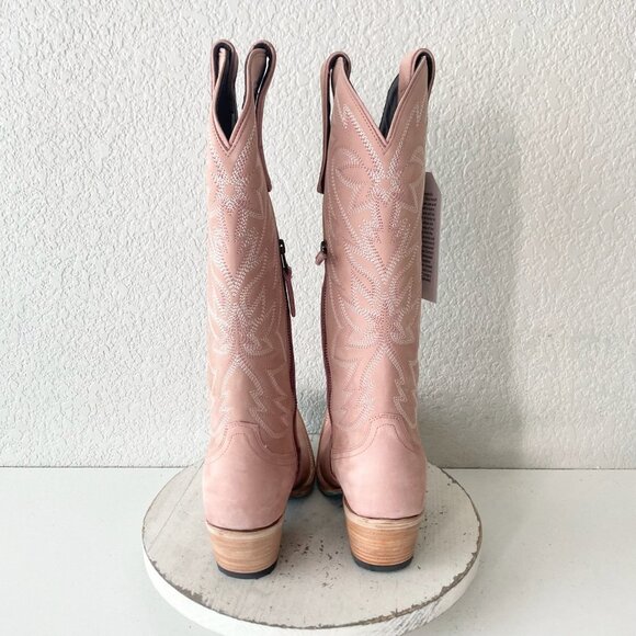 Lane SMOKESHOW Womens Cowboy Boots 7.5 Pink Western Cowgirl Mid Calf Pointed Toe - Picture 3 of 13